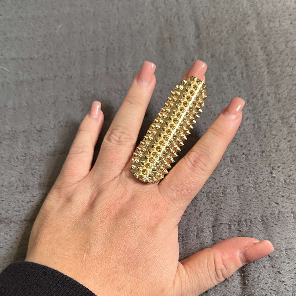Gold Spike Statement Ring Punk